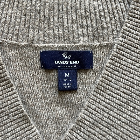 Lands End 100% Cashmere V Neck Sweater Pullover Relaxed Oversized Womens Medium - Picture 4 of 12